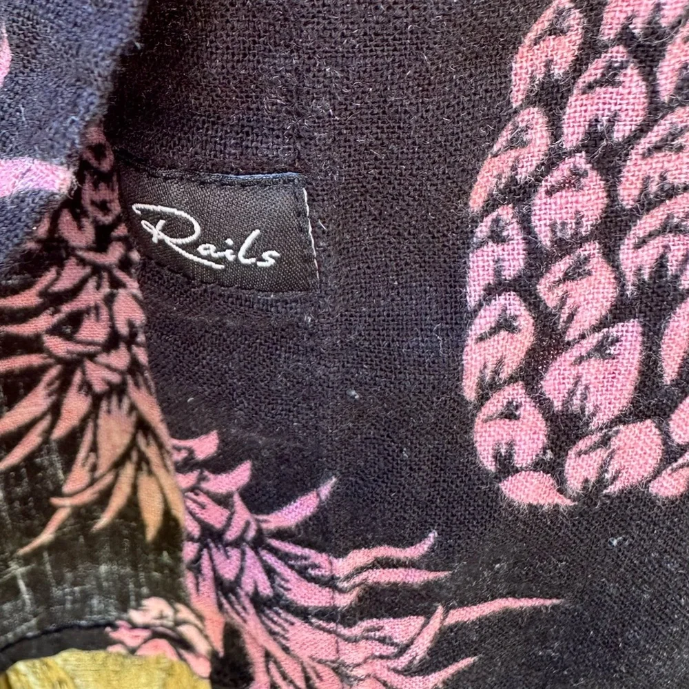 Rails Whitney Shirt Pineapple Pinya Print Linen Blend Sz S - Picture 4 of 16